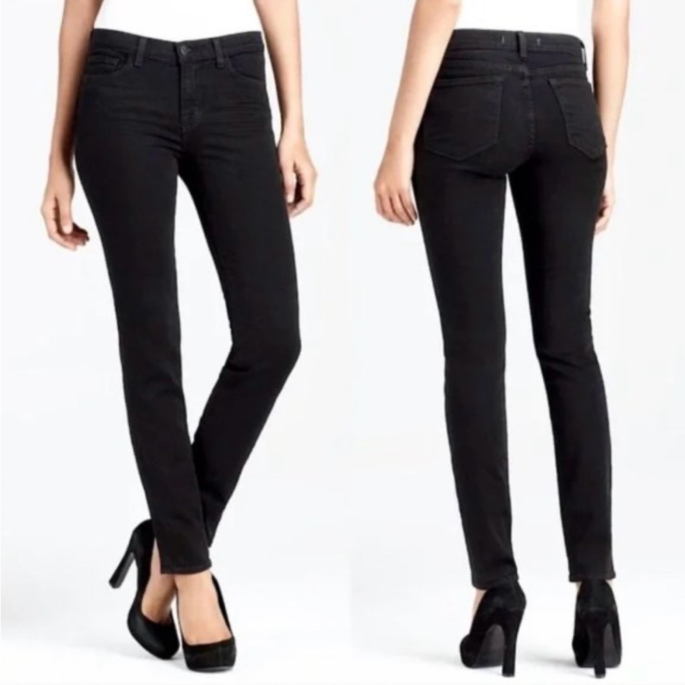J Brand Shadow Black Skinny Jeans Stretch Mid Rise Womens Size 29